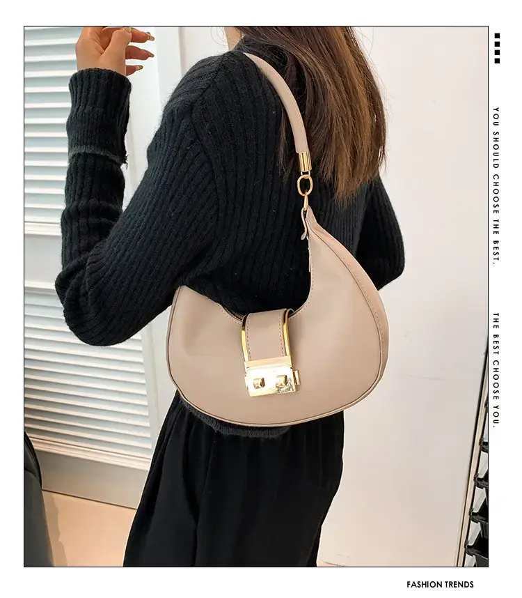 Black High-End Lock Armpit Bag for Women — feature 2