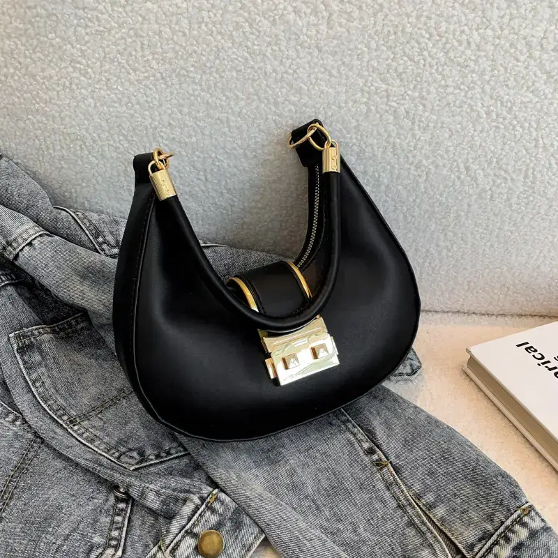 Black High-End Lock Armpit Bag for Women — feature 30