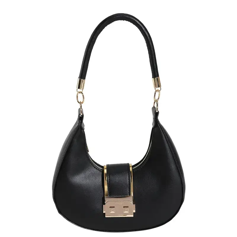 Black High-End Lock Armpit Bag for Women - Image 2