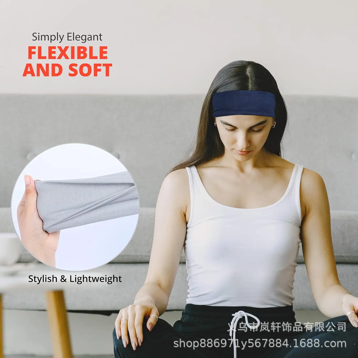 Green Polyester Sports Headband for Men Women Fitness Running — feature 20