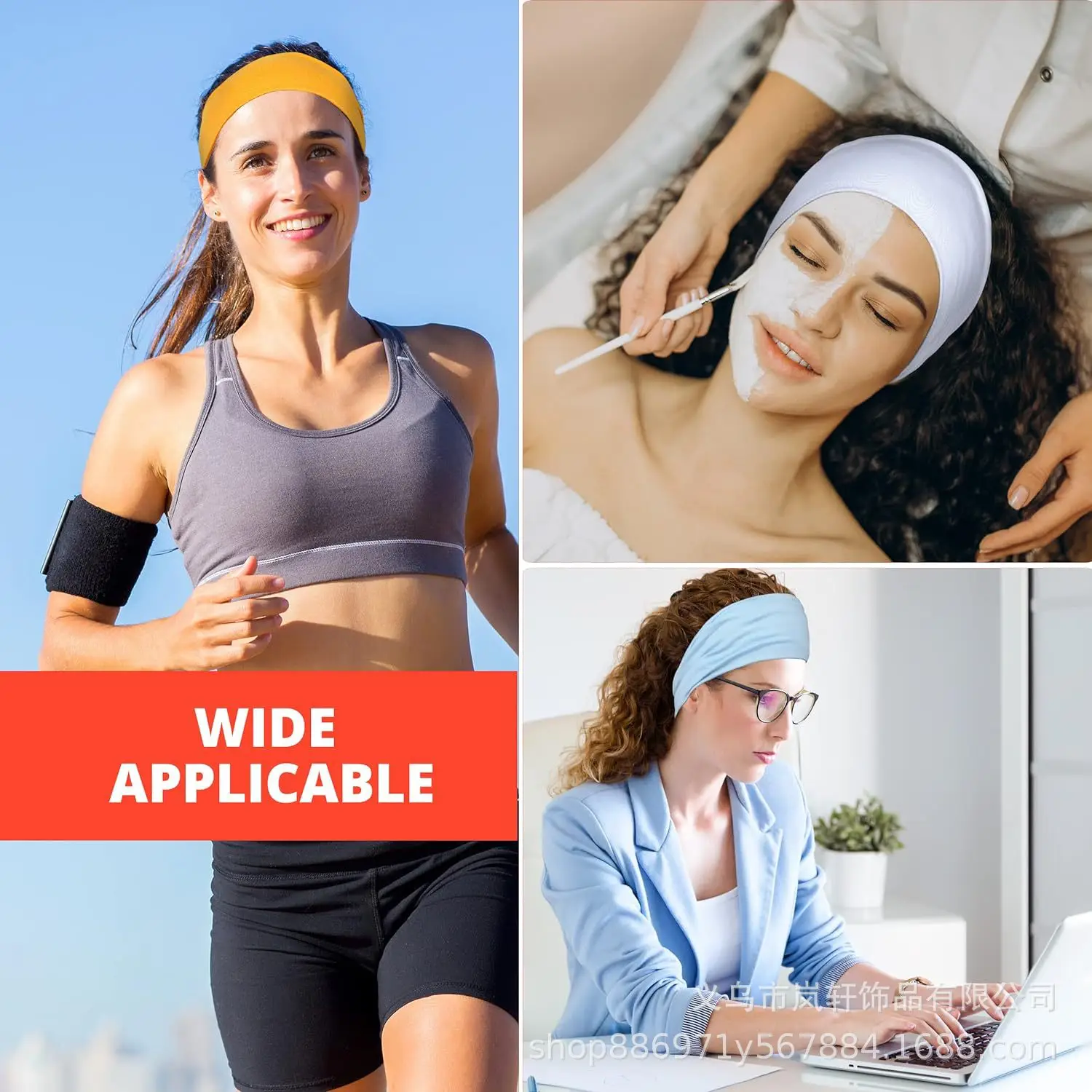 Green Polyester Sports Headband for Men Women Fitness Running — feature 21