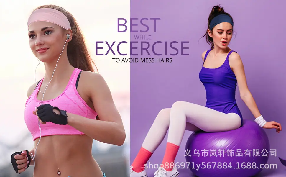 Green Polyester Sports Headband for Men Women Fitness Running — feature 22