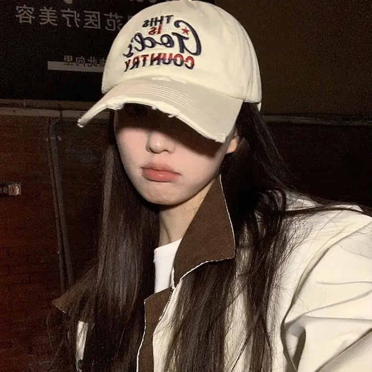 Women Beige Peaked Cap with Letter Design - Image 7
