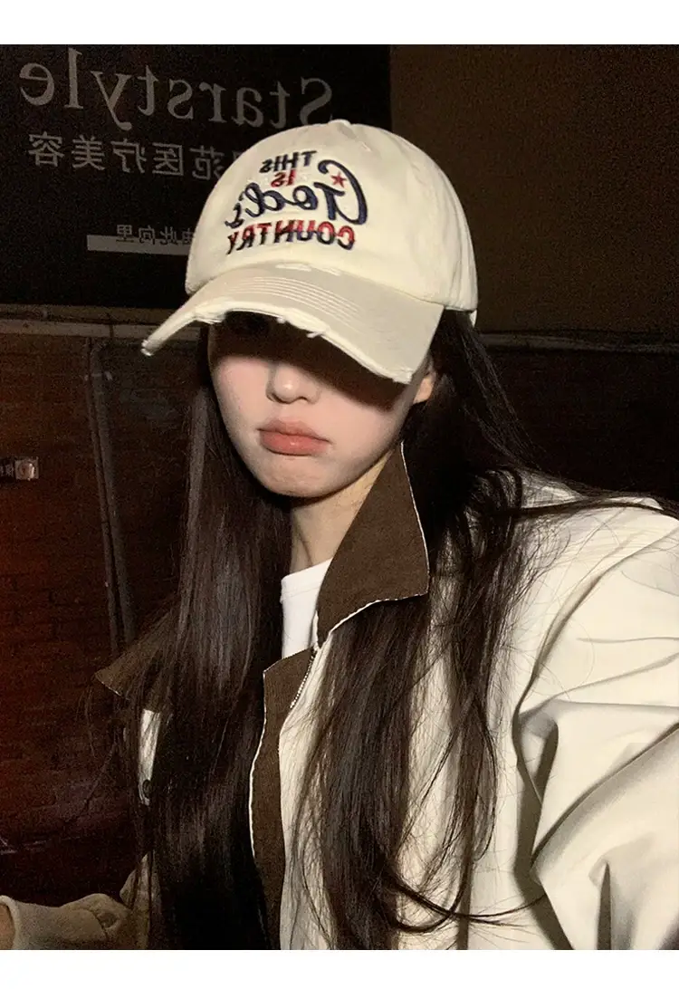 Women Beige Peaked Cap with Letter Design — feature 8