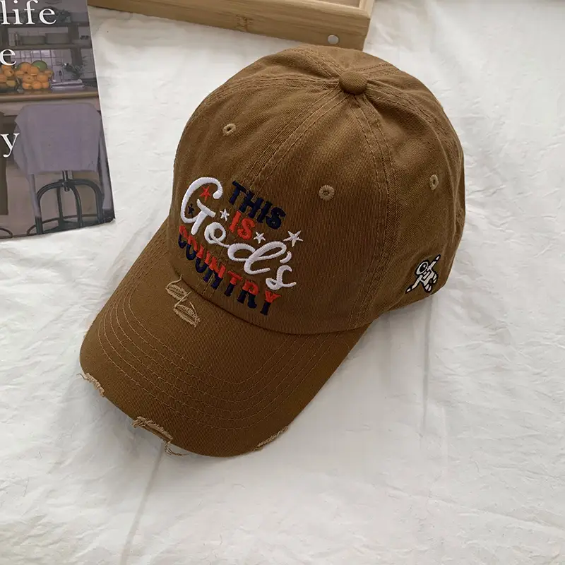 Women Beige Peaked Cap with Letter Design - Image 2