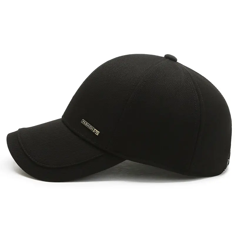 Men's Grey Cotton Peak Cap Winter Warm Outdoor - Image 7