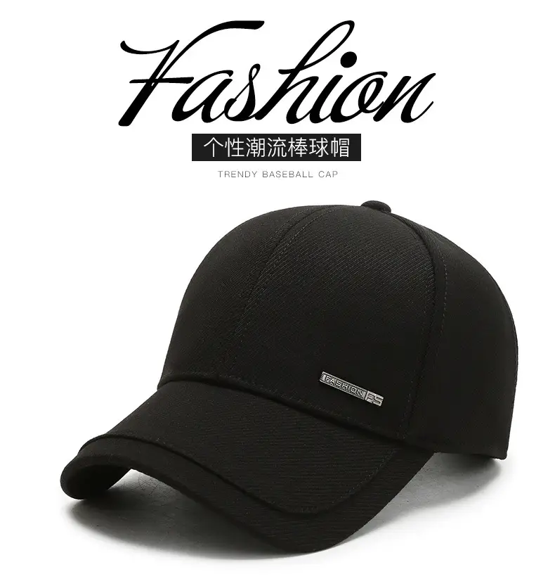 Men's Grey Cotton Peak Cap Winter Warm Outdoor — feature 1