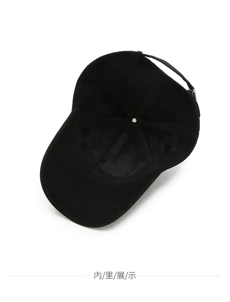 Men's Grey Cotton Peak Cap Winter Warm Outdoor — feature 10