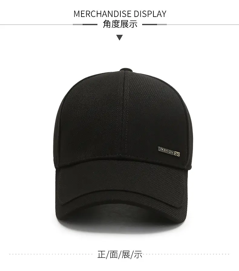 Men's Grey Cotton Peak Cap Winter Warm Outdoor — feature 5