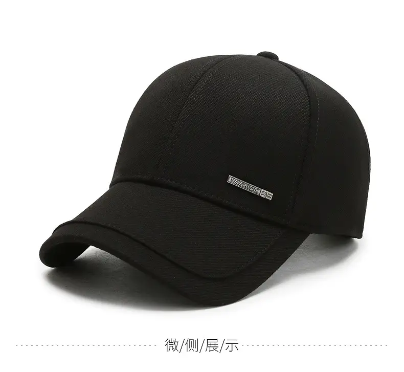 Men's Grey Cotton Peak Cap Winter Warm Outdoor — feature 6