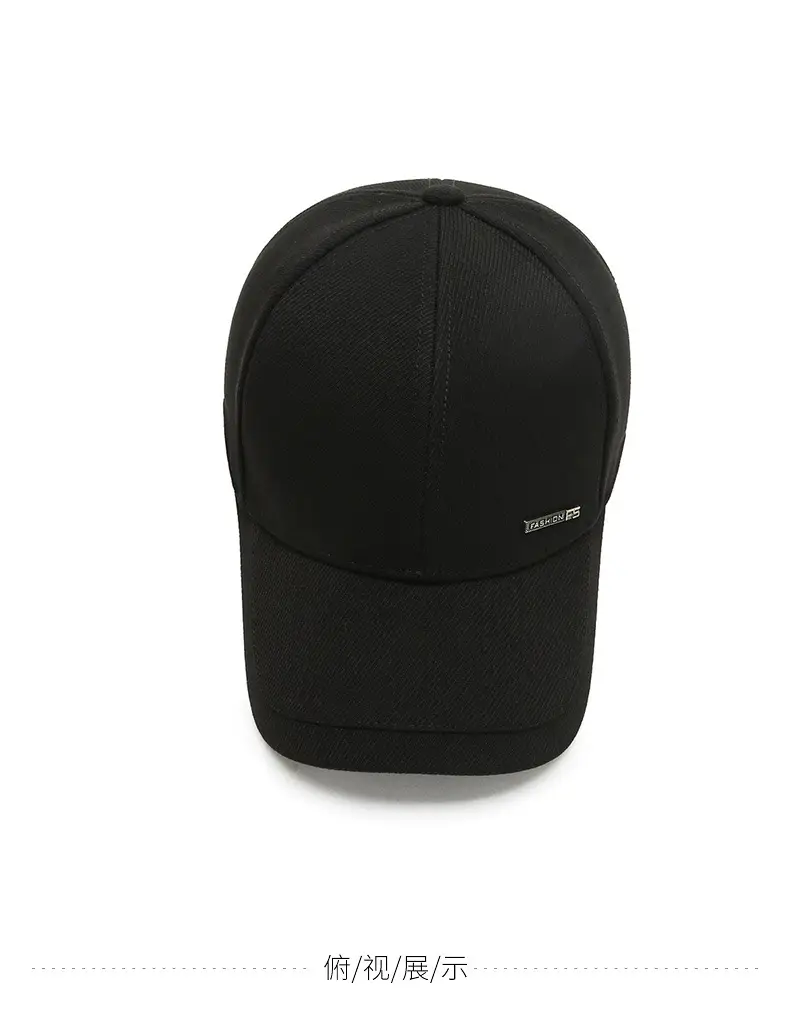 Men's Grey Cotton Peak Cap Winter Warm Outdoor — feature 9