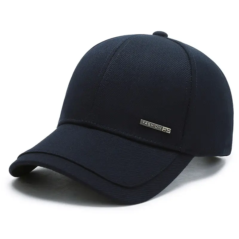 Men's Grey Cotton Peak Cap Winter Warm Outdoor - Image 3