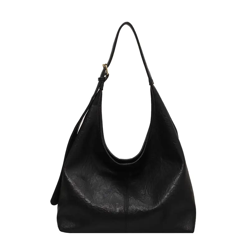 Women Retro Bucket Bag Brown Leather Large Capacity 2023