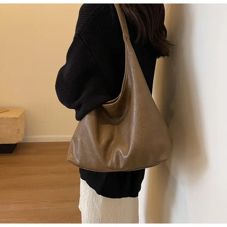 Women Retro Bucket Bag Brown Leather Large Capacity 2023 — feature 28