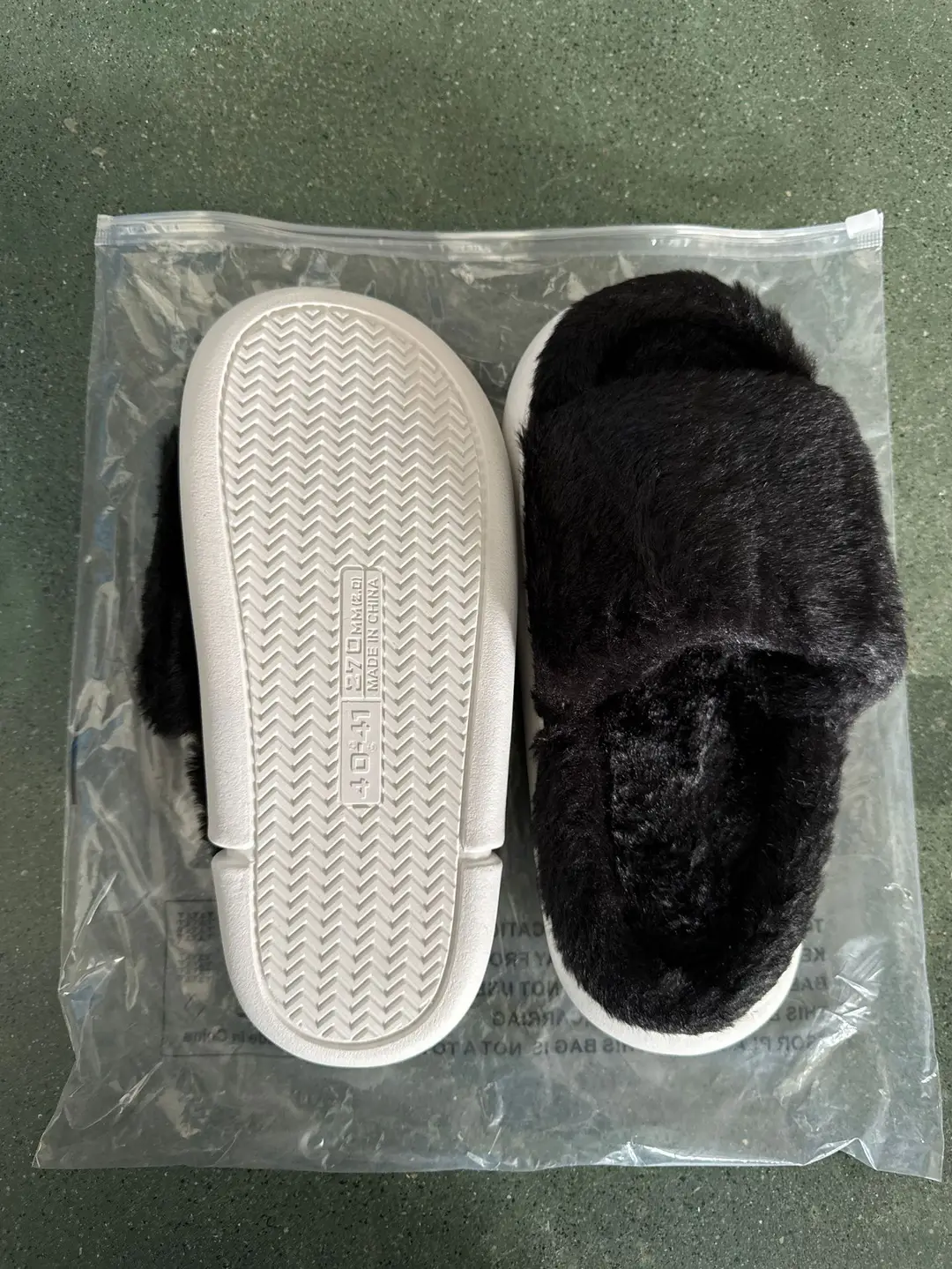 Fairy style thick-soled eva plush slippers women's outer wear 2022 autumn new plush home one-word cotton slippers — feature 3