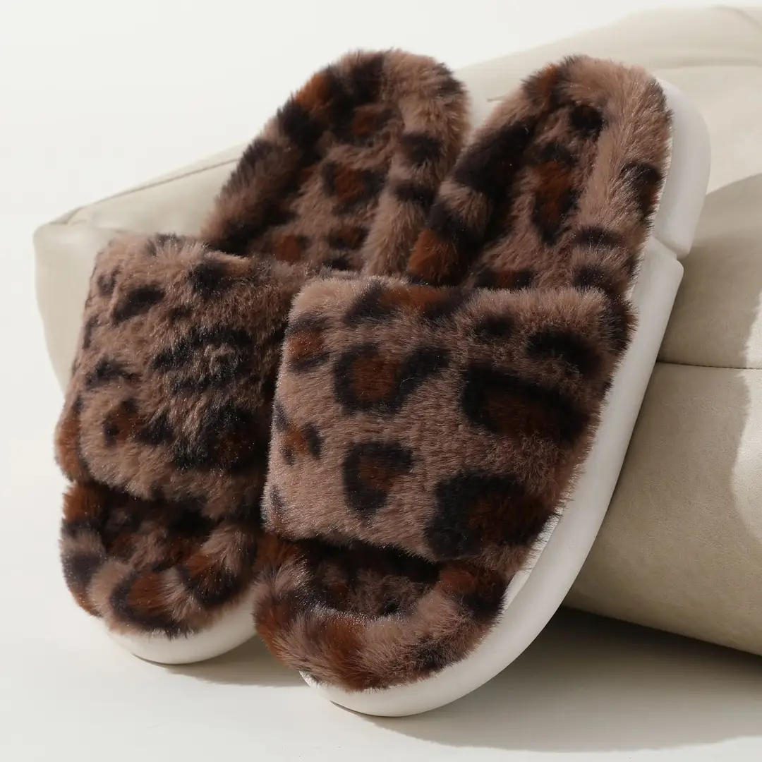 Fairy style thick-soled eva plush slippers women's outer wear 2022 autumn new plush home one-word cotton slippers — feature 30