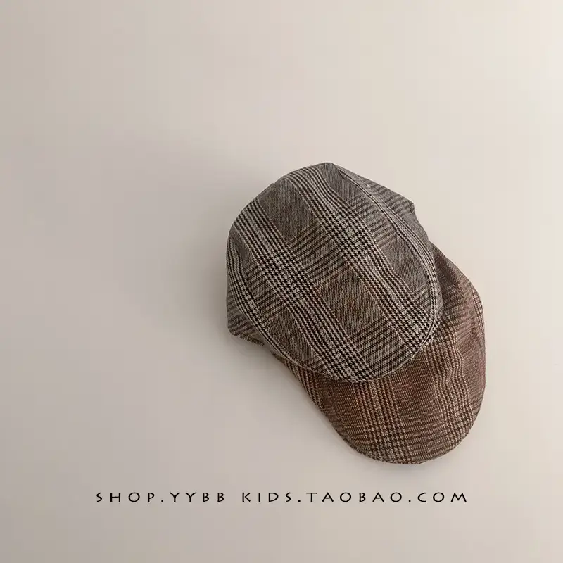 Autumn Winter Kids British Checkered Cap - Image 9