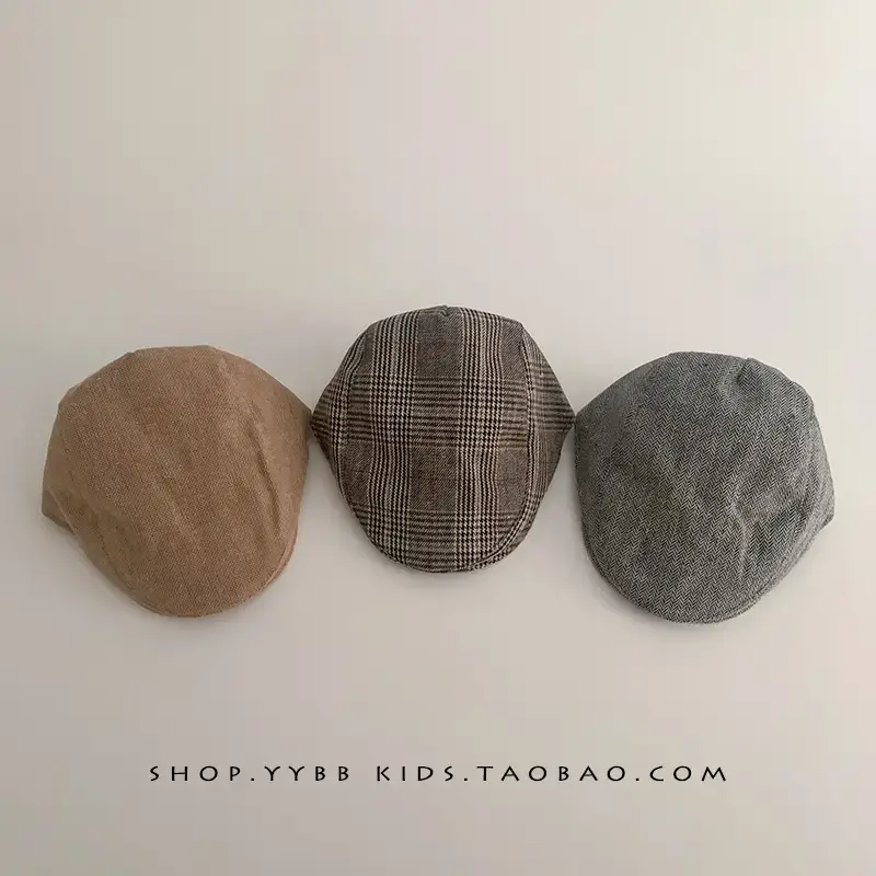 Autumn Winter Kids British Checkered Cap - Image 10