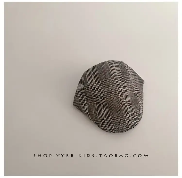 Autumn Winter Kids British Checkered Cap — feature 11