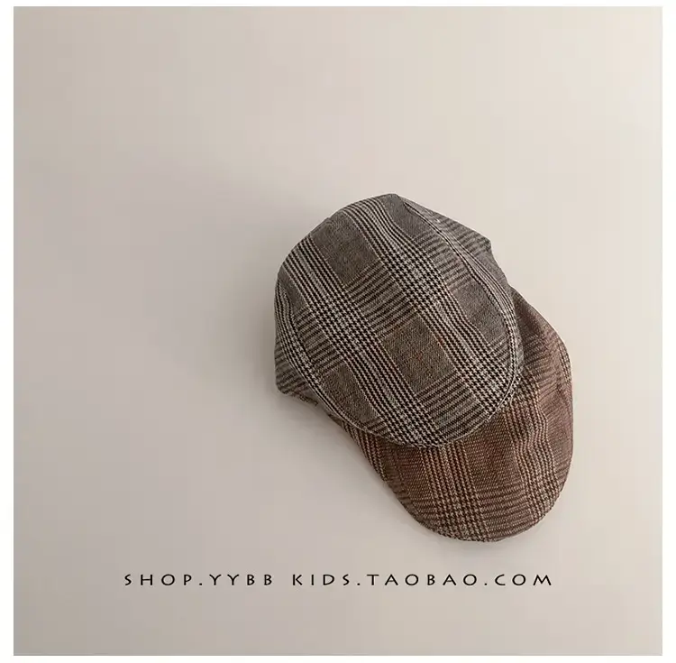 Autumn Winter Kids British Checkered Cap — feature 3