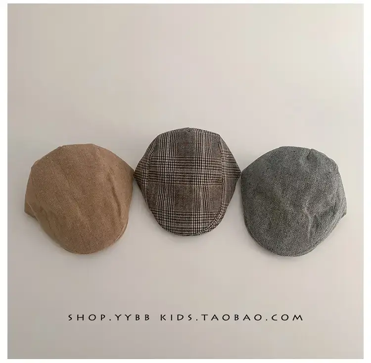 Autumn Winter Kids British Checkered Cap — feature 4