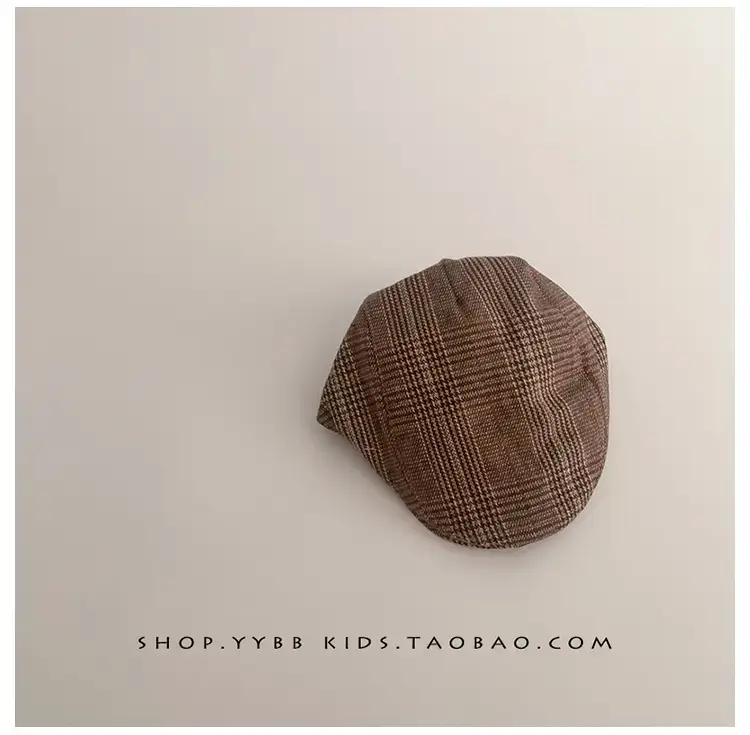 Autumn Winter Kids British Checkered Cap — feature 9