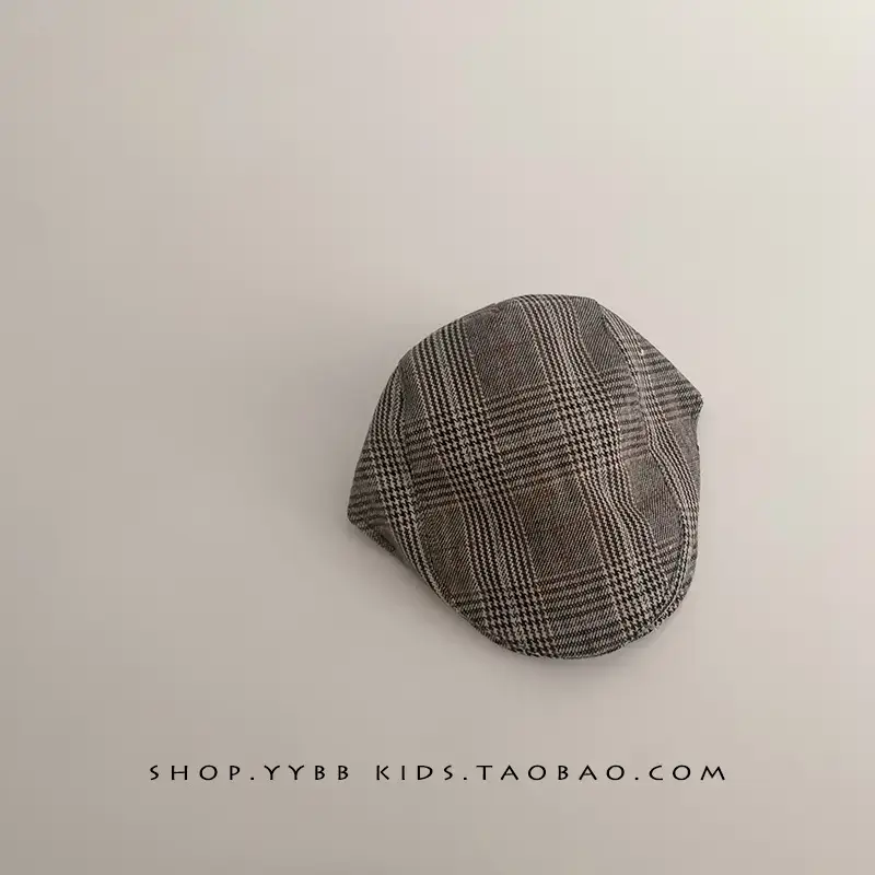 Autumn Winter Kids British Checkered Cap - Image 2