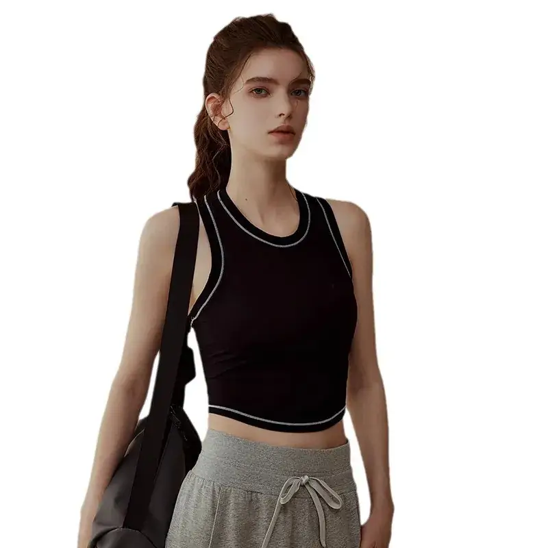 Women's White Tank Top Olive Shorts Set - Image 9