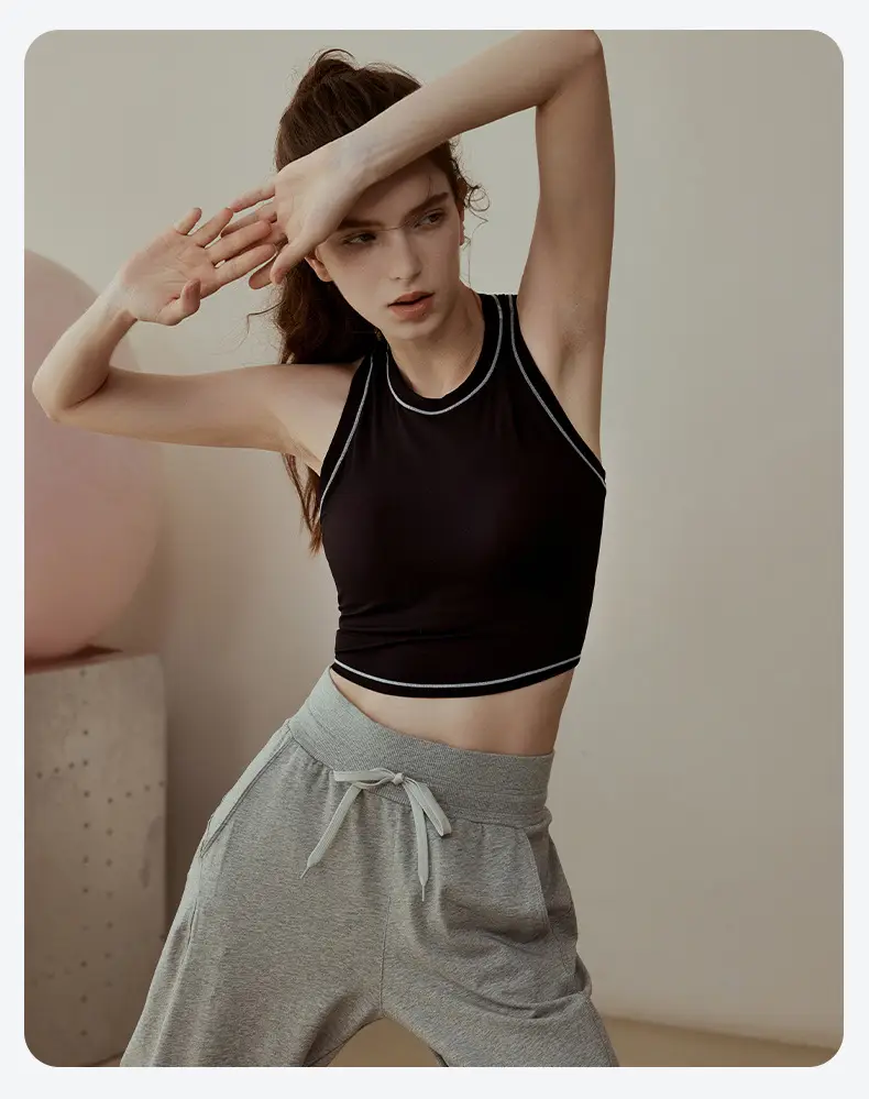 Women's White Tank Top Olive Shorts Set — feature 13