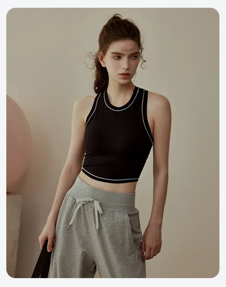 Women's White Tank Top Olive Shorts Set — feature 14