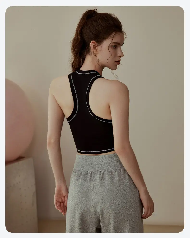 Women's White Tank Top Olive Shorts Set — feature 17
