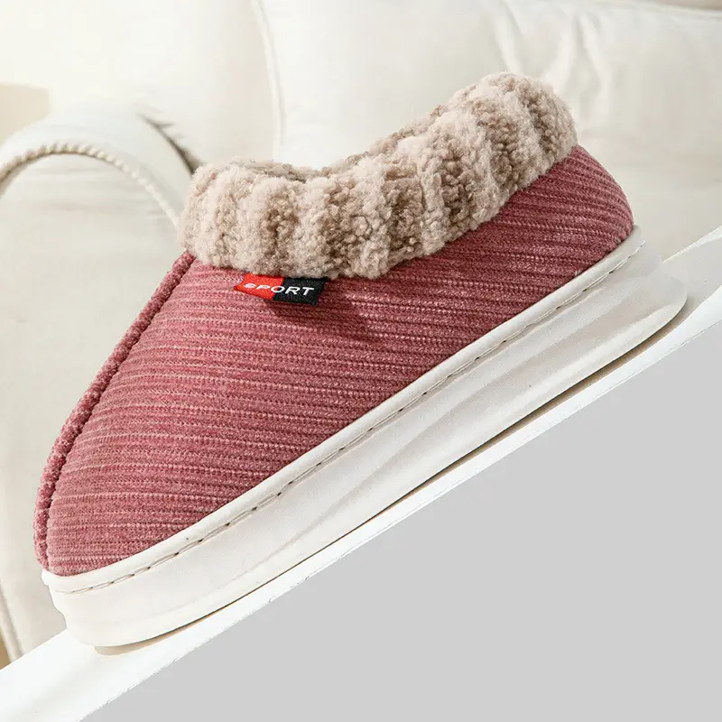 Winter new style cotton-padded slippers suede mouth women's indoor thickened fleece-lined warm non-slip adult home wholesale - Image 8