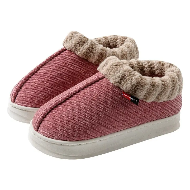 Winter new style cotton-padded slippers suede mouth women's indoor thickened fleece-lined warm non-slip adult home wholesale - Image 9