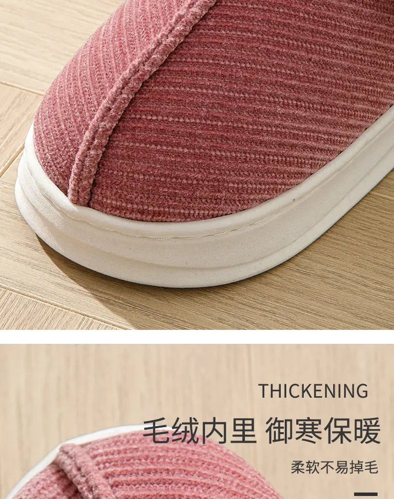 Winter new style cotton-padded slippers suede mouth women's indoor thickened fleece-lined warm non-slip adult home wholesale — feature 10