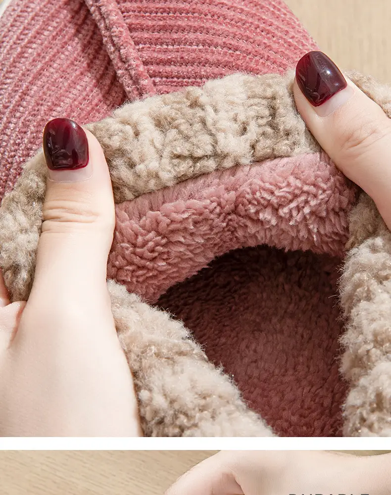 Winter new style cotton-padded slippers suede mouth women's indoor thickened fleece-lined warm non-slip adult home wholesale — feature 11