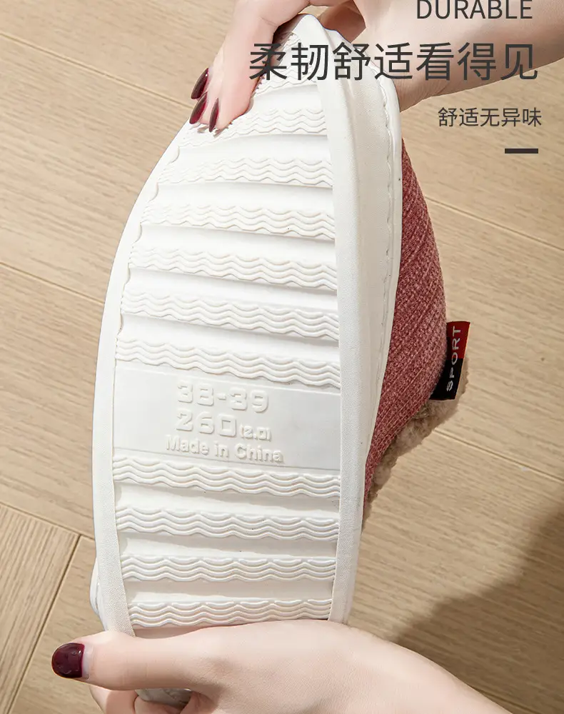 Winter new style cotton-padded slippers suede mouth women's indoor thickened fleece-lined warm non-slip adult home wholesale — feature 12