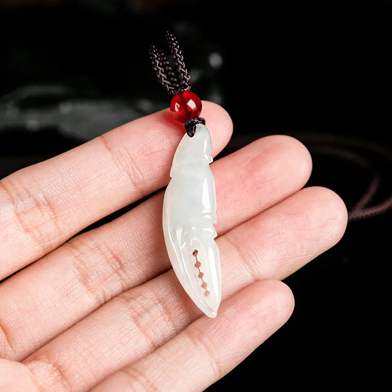 Natural Burmese Jade Crab Pendant for Men Women - Image 3