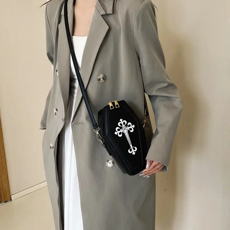2025 Women's Black Crossbody Bag with Silver Floral Design - Image 4
