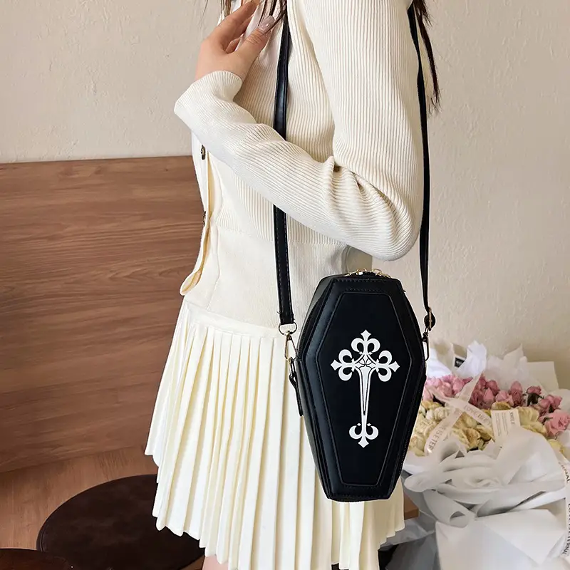 2025 Women's Black Crossbody Bag with Silver Floral Design - Image 5