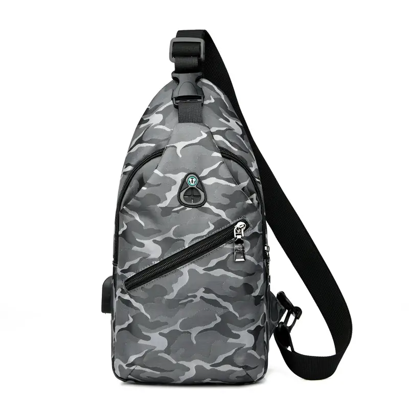 Men's Black Motorcycle Style Chest Bag with Adjustable Strap - Image 6