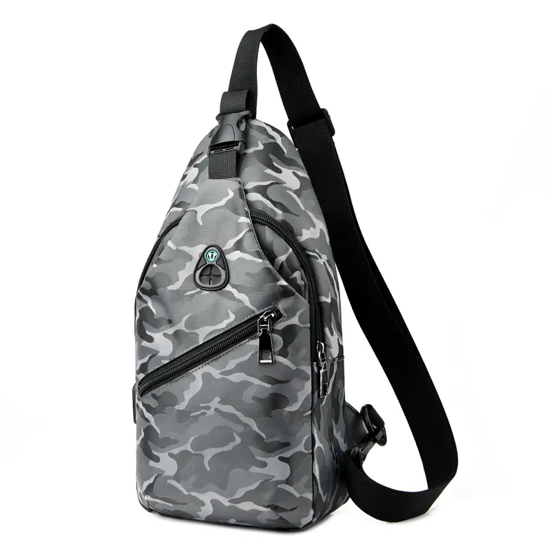 Men's Black Motorcycle Style Chest Bag with Adjustable Strap - Image 8