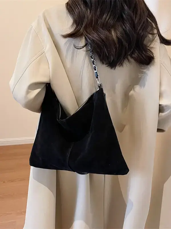 Black Velvet Shoulder Bag for Women 2023 - Image 7