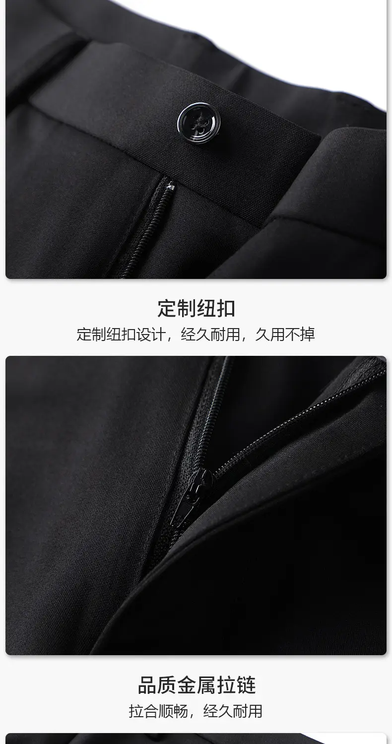 Men Black Straight-Tapered Casual Pants Plus Size — feature 18