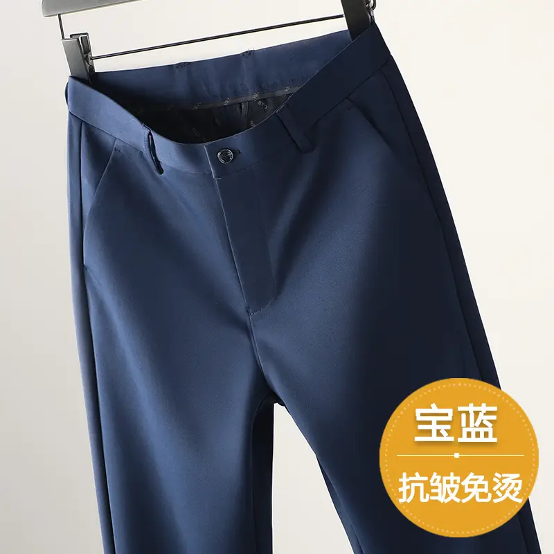 Men Black Straight-Tapered Casual Pants Plus Size - Image 5