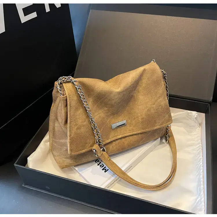 Frosted Chain Shoulder Bag Women Brown 2023 — feature 46