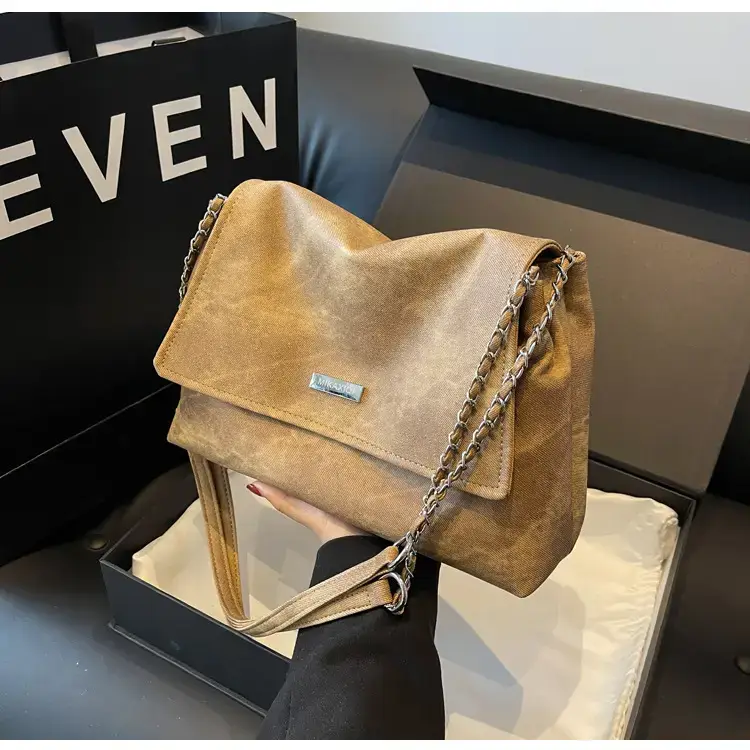 Frosted Chain Shoulder Bag Women Brown 2023 — feature 49