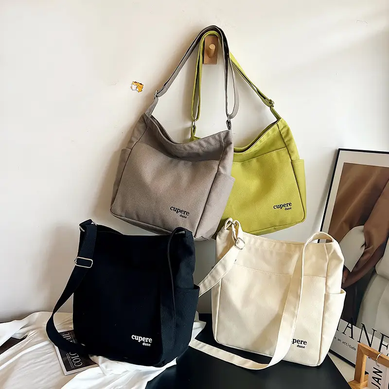 Women's Green Canvas Crossbody Bag Casual Student Shoulder Bag - Image 8