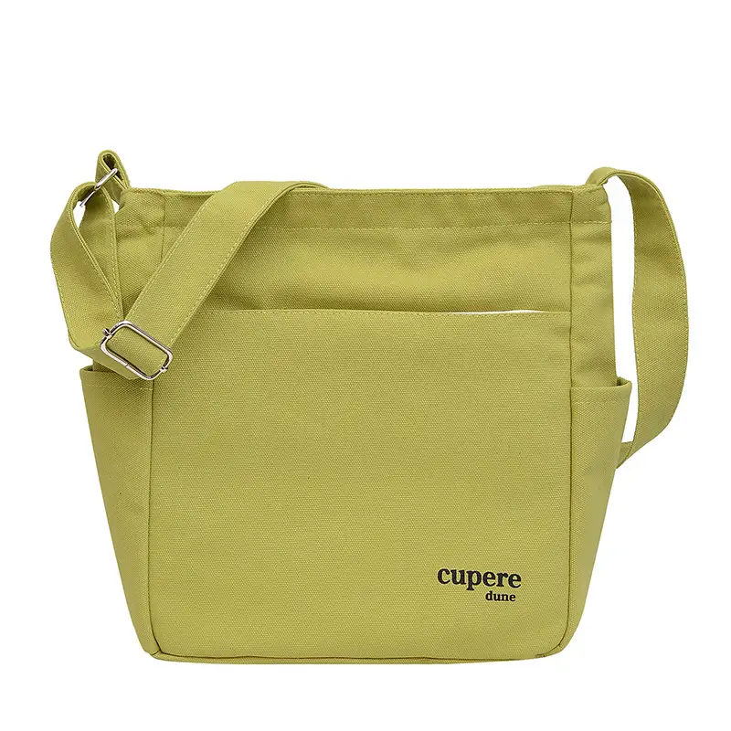 Women's Green Canvas Crossbody Bag Casual Student Shoulder Bag - Image 9