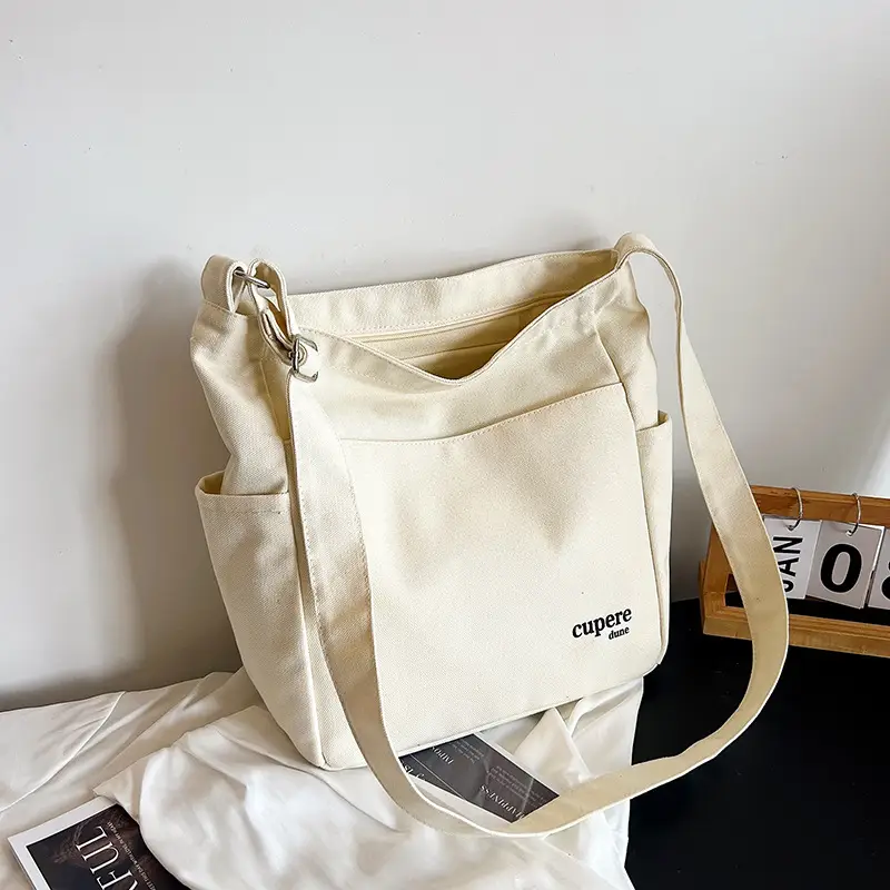Women's Green Canvas Crossbody Bag Casual Student Shoulder Bag - Image 3