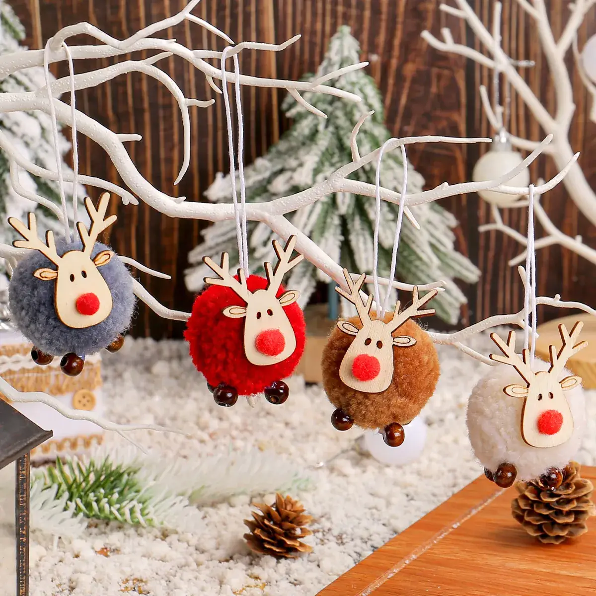 Christmas Deer Fur Ball Pendant 2025 New Elk Felt Pendant - Image 7